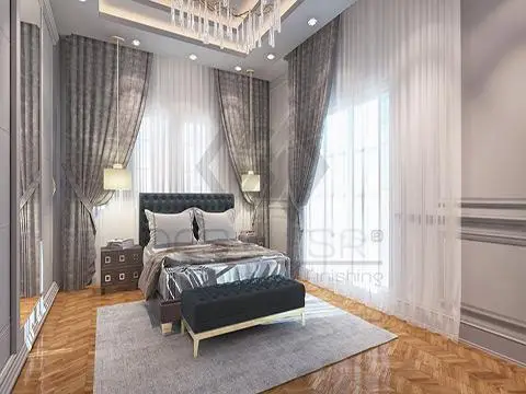 تصميم احدث ديكورات غرف النوم الرئيسية